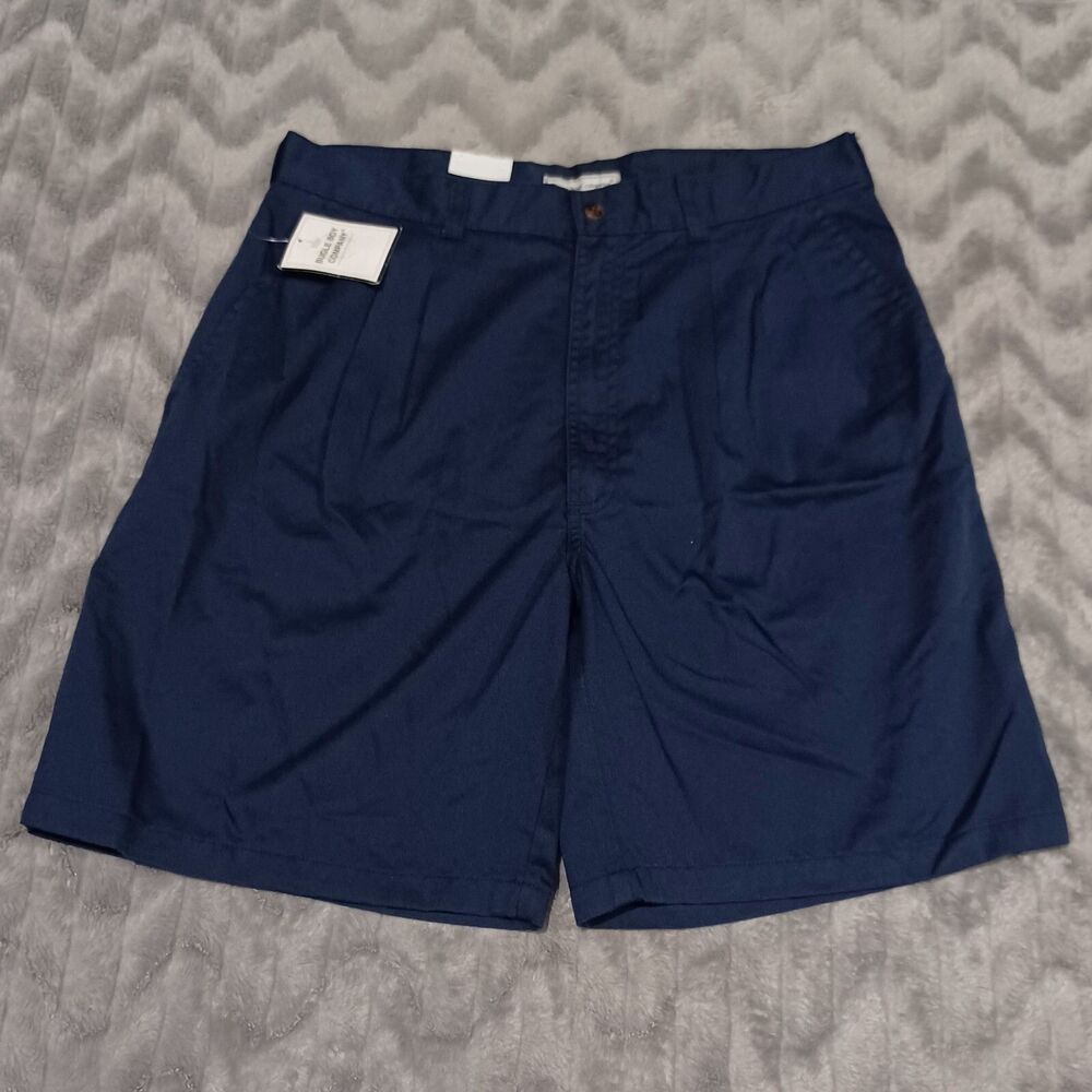 Bugle Boy Company Mens Size 34 Navy Blue Pleated Front Chino Shorts NWT